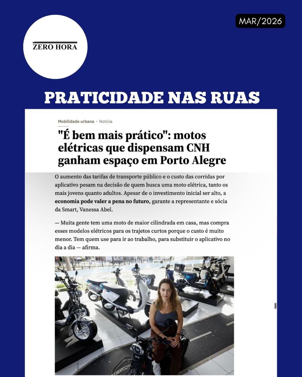 Matéria na mídia: Praticidade nas Ruas - Mobilidade Elétrica